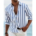thumbnail image 2 of Camisa de hombre de moda 2024 con estampado de rayas de manga larga, ropa social de lujo para hombre, hawaiana, elegante, clásica, de moda, tallas S a 5XL, 2 of 5