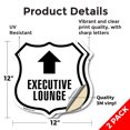 thumbnail image 2 of Executive Lounge Up (2 Pack) 12 inch X 12 inch Shield Shaped Heavy Duty 3.2 mil Vinyl Decals Weather Resistant Made in the USA, 2 of 5