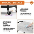 thumbnail image 3 of Outdoor Double-Shelf Grill Cart with Stainless Steel Tabletop, Movable Pizza Oven Grill Table, Outside Cooking and Entertaining, BBQ Cart for Patio, Garden, Backyard, Picnic Accessories,Black, 3 of 7