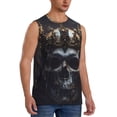 thumbnail image 2 of Fotbe Royal Skull With Golden Crown Men's Camiseta sin Mangas Estampada para Hombres, Playera Casual para Gimnasio, Entrenamiento, Playa-XX-Large, 2 of 7