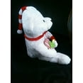 thumbnail image 2 of Cuddly Cousins Plush Holiday 10" Teddy Bear White With Striped Red/White Hat Scarf Candycane, 2 of 4