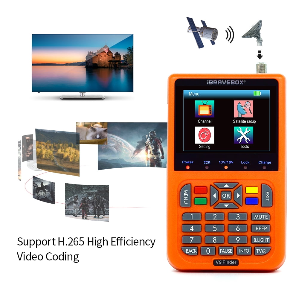 KKmoon V9 Digital Satellite Finder Digital Satellite Signal Finder Meter SAT-Finder con Display LCD da 3,5 pollici,Lingua OSD,Automatica PAL/NTSC Arancione KKmoon V9 Digital Satellite Finder Digital Satellite Signal Finder Meter SAT-Finder con Display LCD da 3,5 pollici,Lingua OSD,Automatica PAL/NTSC Arancione
