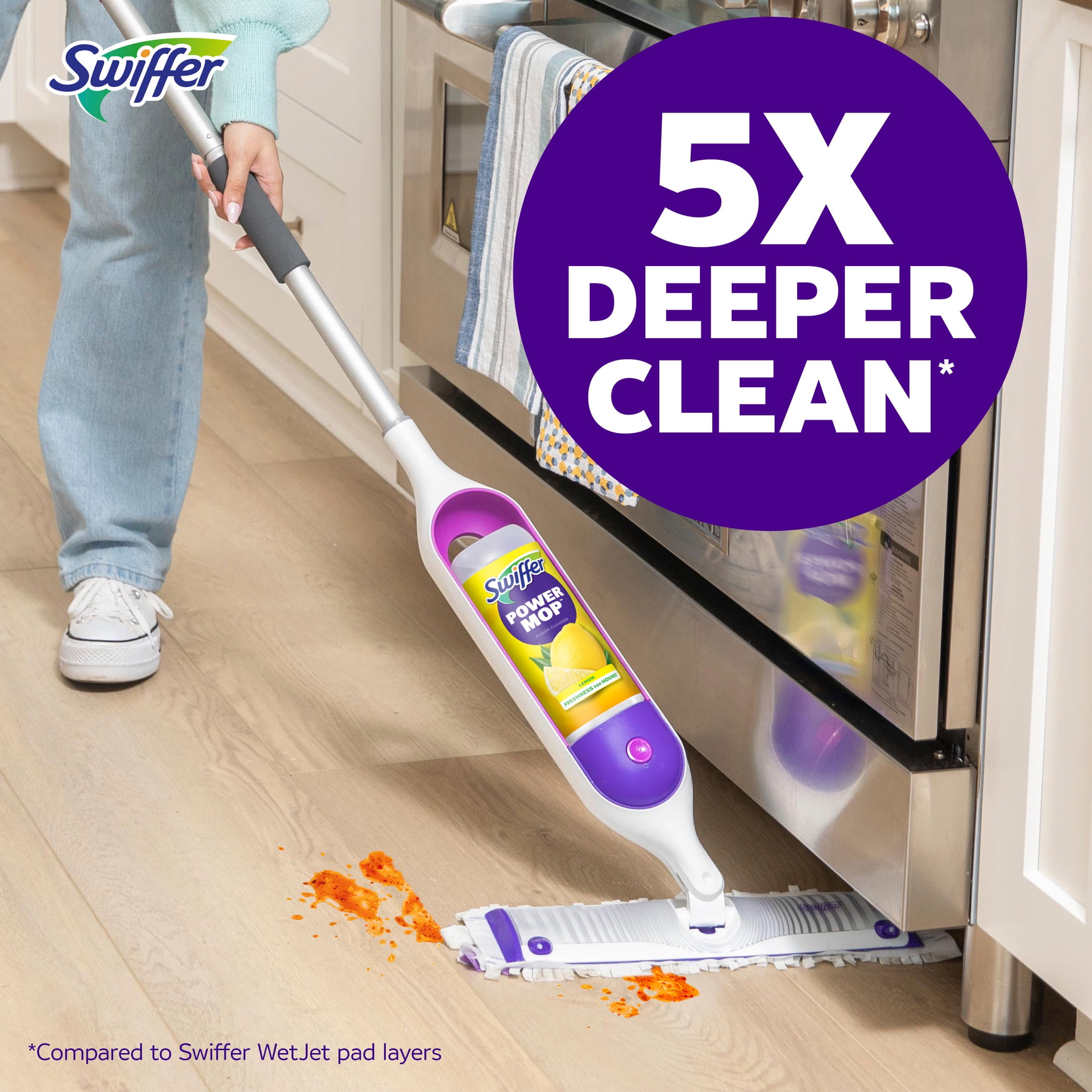 Swiffer PowerMop Solution with Lemon Scent, 2 Count