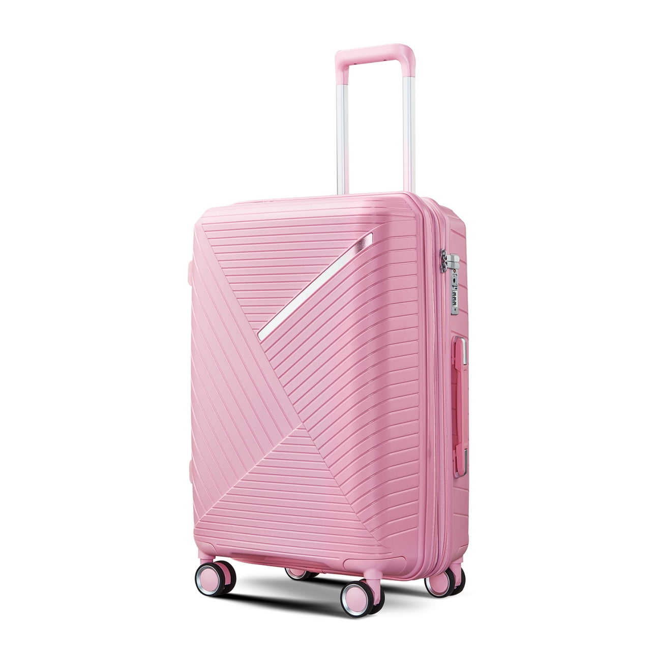 Set of 4 Expandable Luggage Suitcase, Lightweight Hardshell Suitcase Sets with TSA Lock and 360° Double Spinner Wheels, 14"20"/24"/28" Carry-on Travel Suitcase for Women Men Weekender, Pink