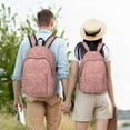 thumbnail image 4 of Rateoe Rose Gold Glitter Pattern Durable Canvas Backpack for Men & Women – Stylish & Lightweight – Adjustable Straps, Multiple Pockets – Fits 15-17 Inch LaptopsSmall, 4 of 5