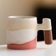 thumbnail image 1 of Cup Miniatura de cerámica texturizada, Vaso de café con mango de madera, Diseño marino, Para hogar/office, Taza decorativa, Vaso para té, Accesorio de cocina\ Blahzhy, 1 of 8