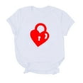 thumbnail image 5 of T-shirts à Manches Courtes pour Couples Assortis de la Saint-Valentin Décontractés Amples à Col Rond T-Shirt Imprimé Cœur Confortable Confortable Doux T-Shirt de Base pour Lui et Elle Vêtements de Vacances Blanc TTG, 5 of 5