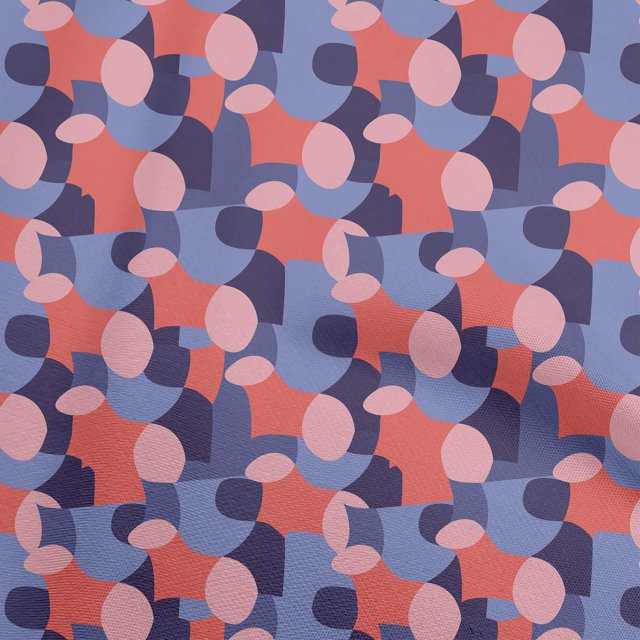 oneOone Georgette Viscose Medium Blue Fabric Abstract Sewing Craft Projects Fabric Prints By Yard 42 Inch Wide