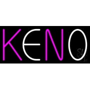 Keno 2 LED Neon Sign 6 x 15 - inches, Black Square Cut Acrylic Backing, with Dimmer - Bright and Premium built indoor LED Neon Sign for wall d cor, arcarde, and storefront.