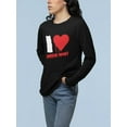 thumbnail image 3 of Old Glory Womens Halloween I Heart Horror Movies Long Sleeve Graphic T Shirt, 3 of 6