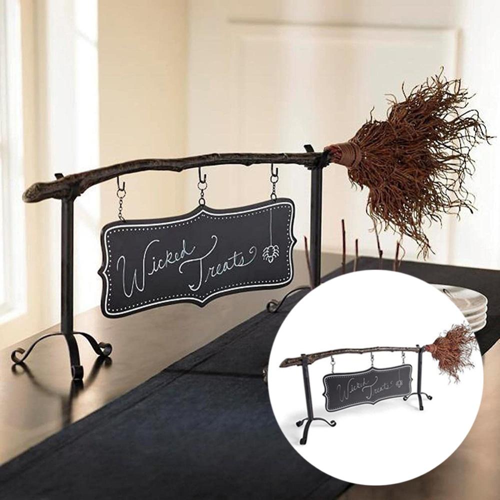 Broomstick Snack Bowl Stand with Removable Basket Organizer, Halloween