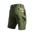 thumbnail image 4 of Men's Quick-drying Cargo Shorts with Multiple Pockets and Adjustable Waistband Featuring Tactical Design for Hiking Trails Outdoor Adventures Game Days Army Green L, 4 of 7