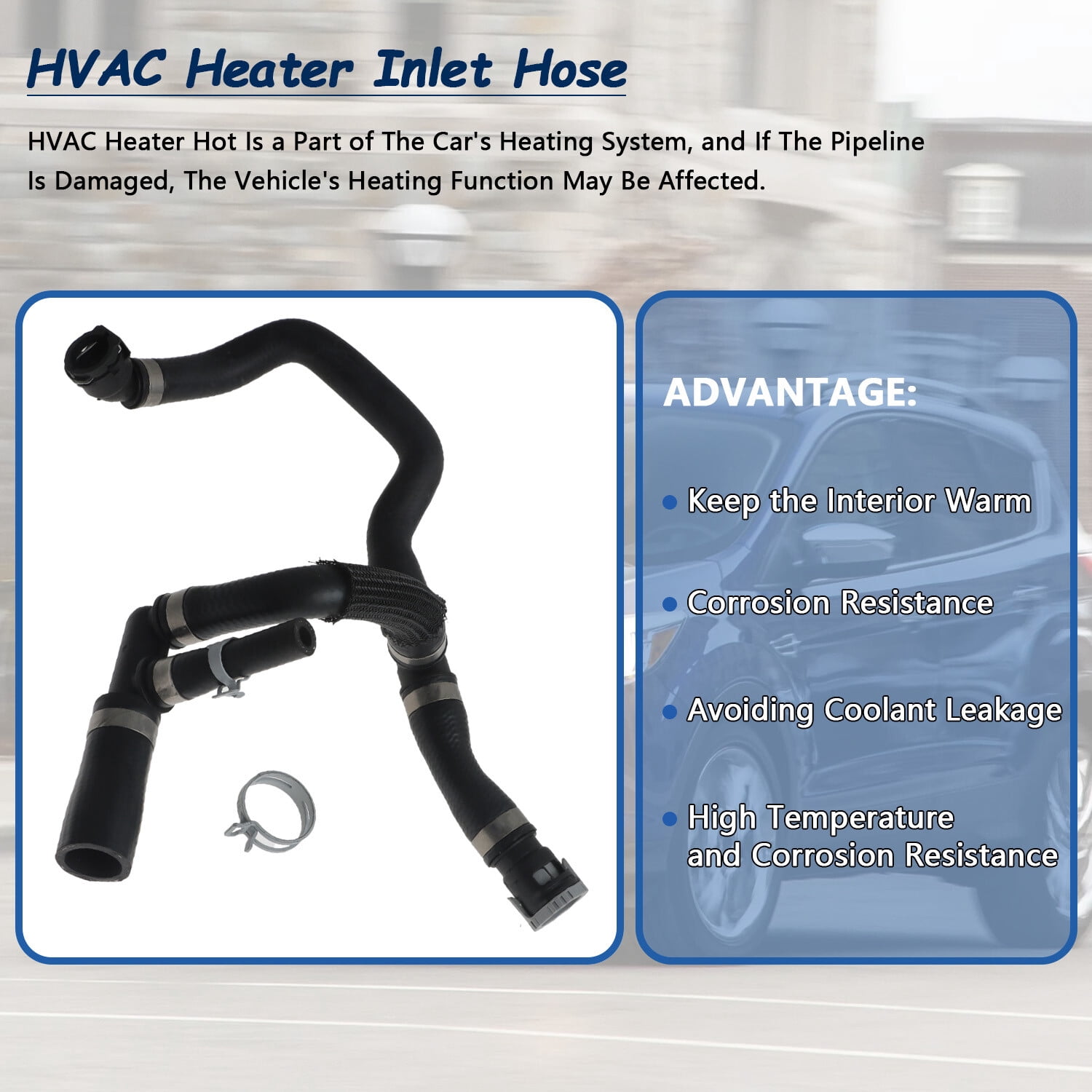 HVAC Heater Water Hose for 2014-2016 Escape 1.6L L4 CV6Z-18472-F CV6Z-18472-S