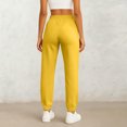 thumbnail image 4 of Womens Joggers with Pockets High Waisted Sweatpants Comfy Elastic Waist Jogging Pants Sweat Pants Yellow M, 4 of 4
