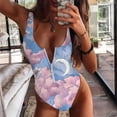 thumbnail image 2 of DPTALR Bikini Femme Imprimé Maillot de Bain une Pièce Ensemble de Plage, 2 of 5