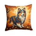 thumbnail image 2 of Sheltie Fall Fabric Decorative Pillow 14 in x 14 in, 2 of 2