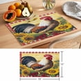 thumbnail image 6 of Vintage Rooster Placemats Set of 4 Sunflower Plaid Farmhouse Animals Place Mats Indoor Wipeable Table Mats Washable Cloth Dining Table Placemats for Kitchen Holiday Party Home Decor 13x19 Inch, 6 of 9