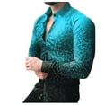 thumbnail image 1 of PENGXIANG Men Summer Casual Printed Lapel Shirt Button Down Cardigan Shirts, 1 of 6