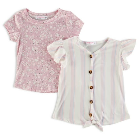 

Young Hearts Toddler Girl 2Pk Short Sleeve Tops Size 2T-4T