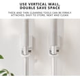 thumbnail image 5 of No Drill Mop Holder Wall Mount Heavy Duty Broom Holder No Hole Installation Bathroom Kitchen Storage Rack Adhesive Broom Mop Organizer with Strong Sticker 4.13x3.74 Inches White, 5 of 9
