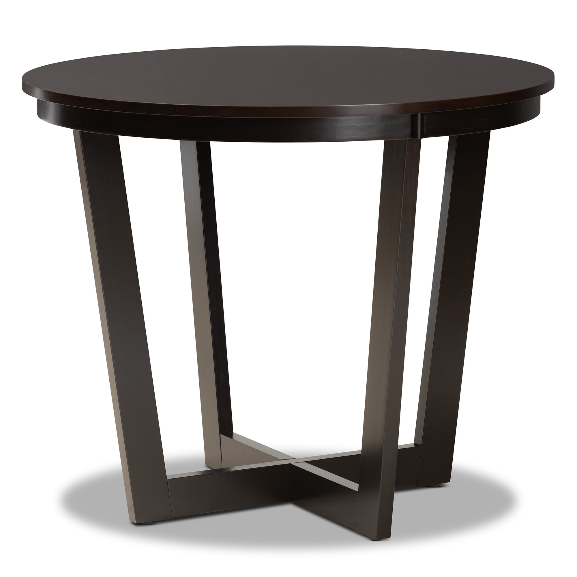 LATINA Round Dining Table 120cm - Dark Brown / Black – Modern Furniture