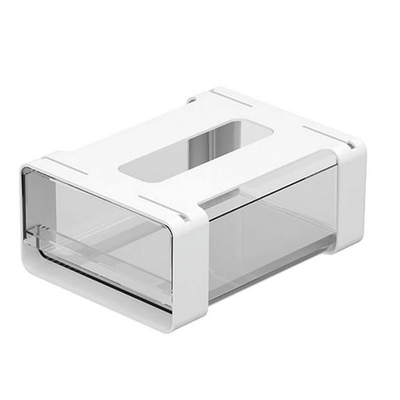 Kitchen Plastic Storage Cabinet Drawer Organizer, White