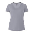 thumbnail image 1 of Playera Fruit Of The Loom para Mujer, Cuello V Manga Corta Jaspe Claro Gris Talla CH, 1 of 4
