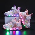 thumbnail image 2 of Zapatillas de deporte con luz LED para niños de Disney, zapatillas informales transpirables rosas de princesa sirena, cómodas zapatillas coreanas para niños, 28 plantillas de 17,3 CM Gao Jinjia LED, 2 of 2