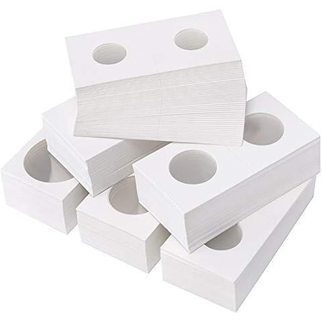 100 Pieces Cardboard Coin Holder Flip Mega Assortment, 2 X 2 Inch for Coin Collection,Paper Coin Holders (40mm-100pcs)
