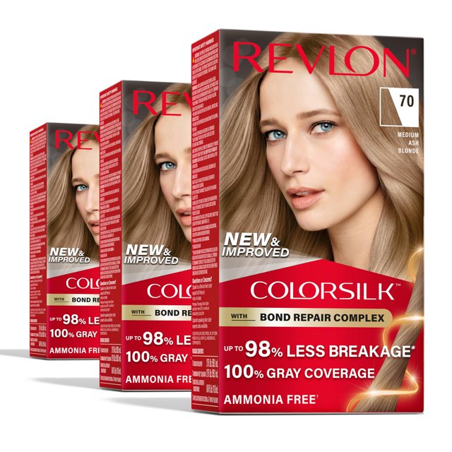 Tinte para el cabello Revlon ColorSilk 70 Medium Ash Rubio 100% Gris
