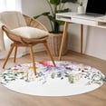 thumbnail image 4 of Small Round Rug 3Ft Washable Non-Slip, Wild Flowers Circle Area Rugs for Living Room Bedroom, Farmhouse Country Floral Leaf Plant Indoor Floor Mats Carpet Runner for Home Decor, 4 of 8