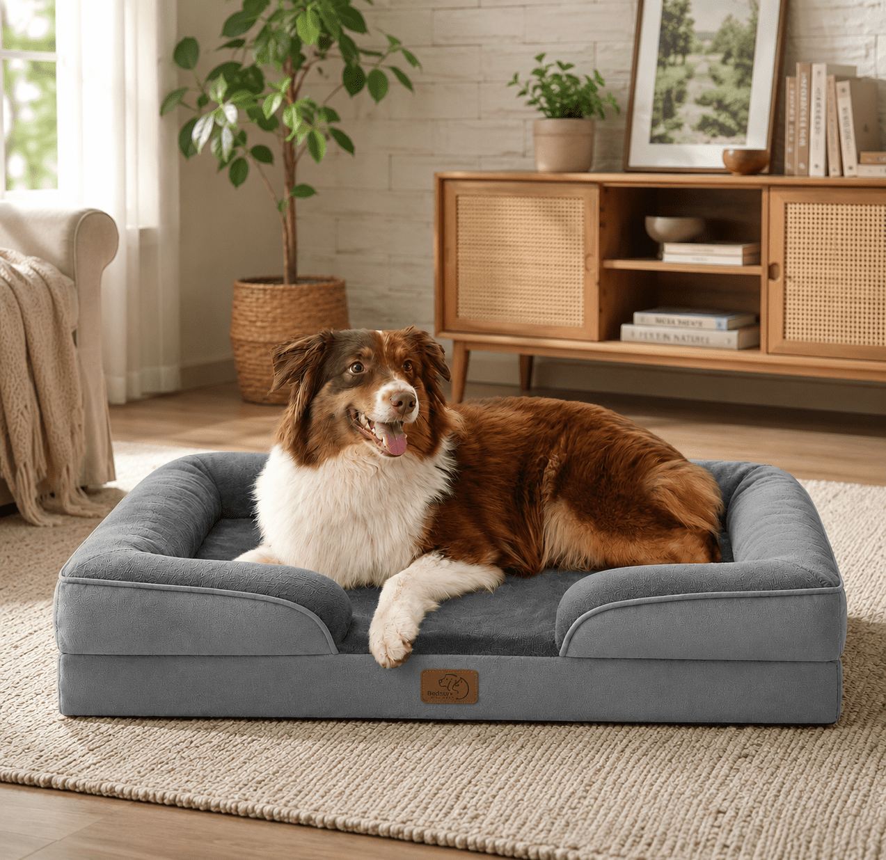 U by Bedsure Orthopedic Dog Bed, Large, Gray, 35" photo 7