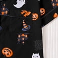 thumbnail image 5 of XAOFW Halloween Girls Pajamas Sets Short Sleeve Lapel Cartoon Print Shirts And Shorts Two Piece Sleepwear Loungewear Sets Breathable Homewear 3-4 Years, 5 of 9