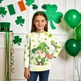thumbnail image 2 of Tauxra Chandail de la Saint-Patrick pour Adultes, T-Shirt à Manches 3/4 Imprimé Col Rond, T-Shirt Graphique Trèfle Décontracté à Manches Longues pour Activités Festives, 2 of 6