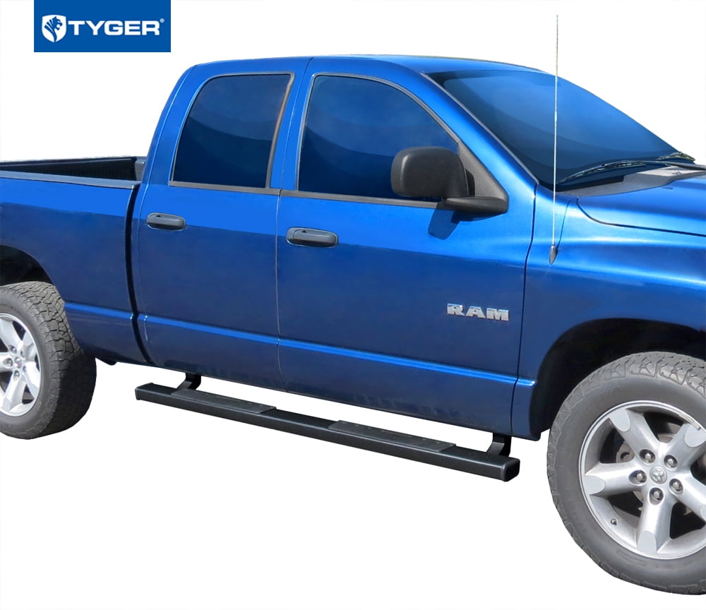 Tyger Auto 4" Riser Running Boards Compatible with 2002-2008 Dodge Ram 1500; 2003-2009 2500 3500 | Quad Cab | TG-RS2D40058 | Side Step Rails Nerf Bars