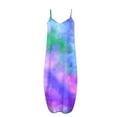thumbnail image 4 of Robe Décontractée pour Femmes Été Sans Manches Grande Taille Longue Robe Maxi avec Poches Imprimé Floral Ample Robe de Plage Robe Bohème, 4 of 4