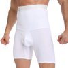 SLIMBELLE Mens Shapewear Shorts Tummy Shaper High Waist Slimmer Control Belly Underwear Girdle Abdomen Compression Panty White L