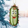 thumbnail image 5 of CASAFUN 2D Christmas Decorations, Acrylic Pickle Christmas Tree Hanging Ornament, Cucumber Shape Ornaments, Cute Mini Cucumber Christmas Pendant, Holiday Parties and Christmas Decorations, 5 of 5
