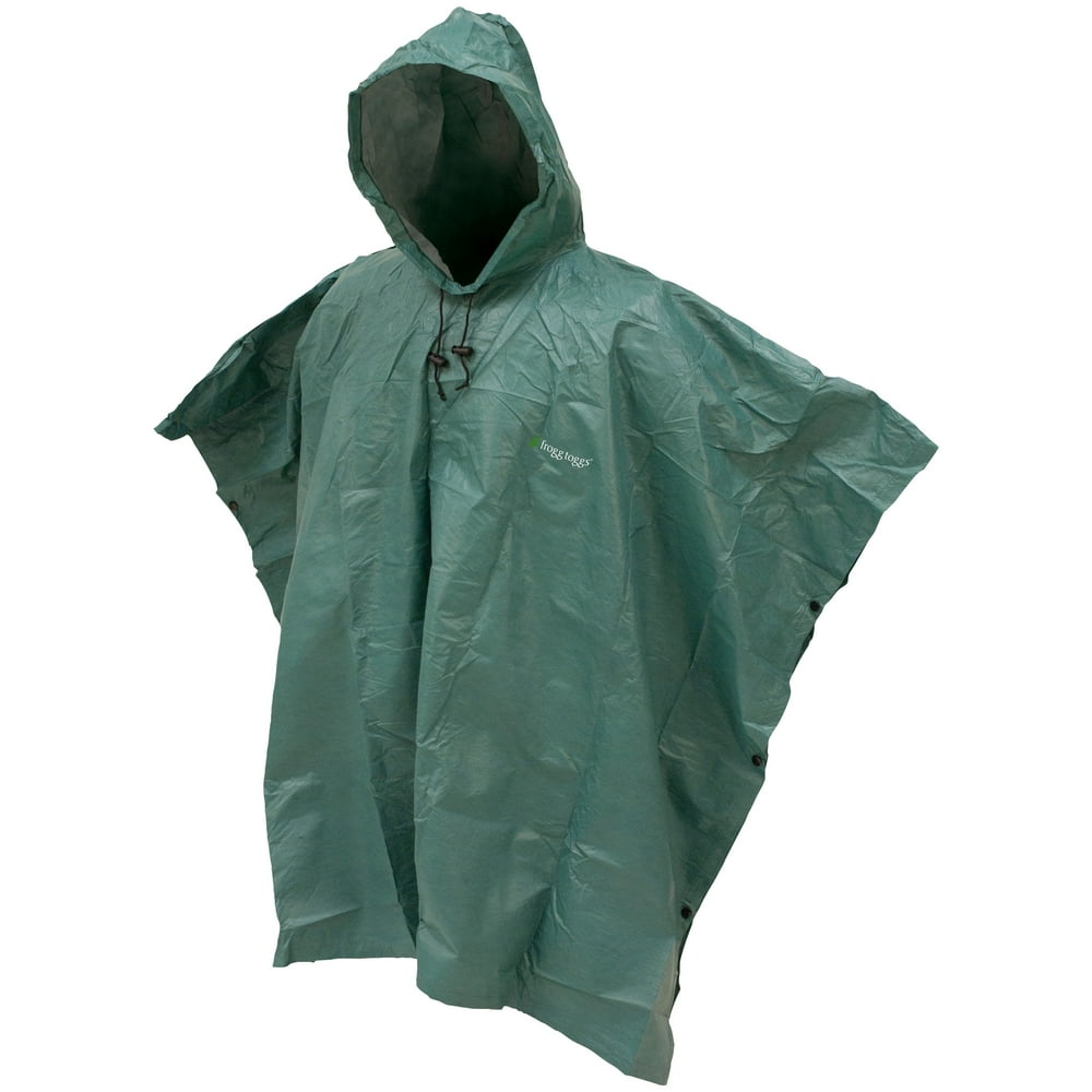 Frogg Toggs UltraLite2 Waterproof Breathable Poncho, Dark Green, One