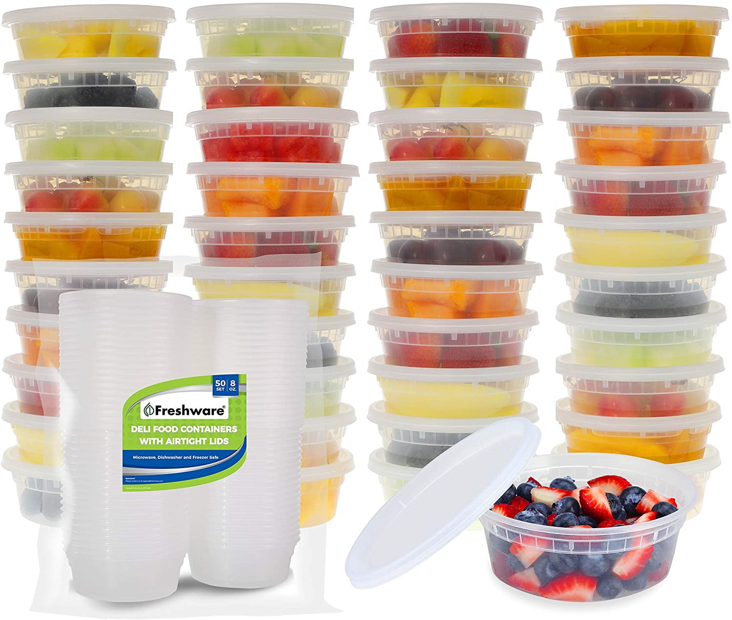 Food Containers Meal Pre Food Storage Containers with Lids 50 Pack, 25 Ounce 