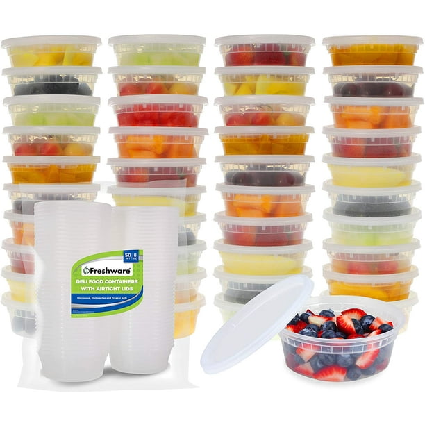  Citylife 24 Pieces Food Storage Containers 38oz, 32oz, 6oz  Plastic Food Containers with Lids Airtight Freezer Containers: Home &  Kitchen