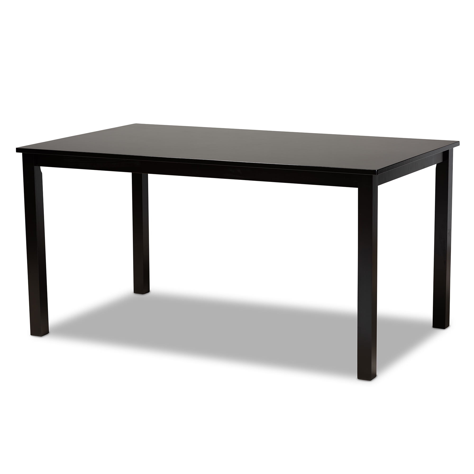 Baxton Studio Lenoir Modern and Contemporary Grey Fabric Upholstered Espresso Brown Finished Wood 7-Piece Dining Set
