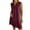 02-Wine, variant on Atogsazn Summer Dress for Women 2025 Casual V Neck Linen Baggy Short Sleeve Dresses Fashion Loose Clothes 01-Black L