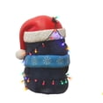 thumbnail image 3 of Garden Elements Fiberglass Indoor Christmas Figurine Statue Decor, Baby Penguin Holding Christmas Lights, 24", 3 of 4