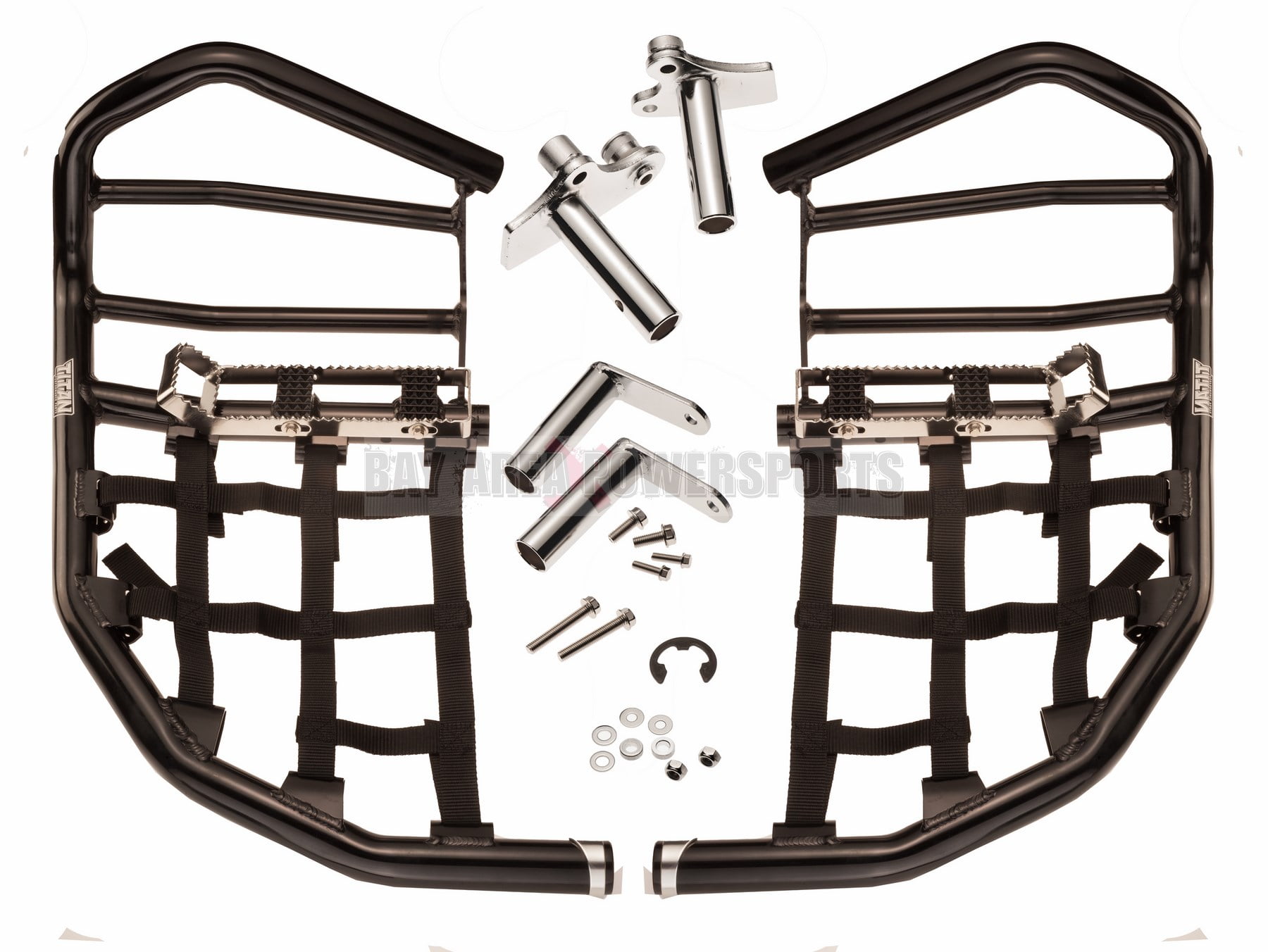 Honda TRX 400EX 400X Nerf Bars Foot Pegs Heel Guards Black Bars Black