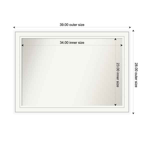 Amanti Art Custom Framed Wall and Bathroom Mirror (28 x 39 in.), Craftsman White Frame