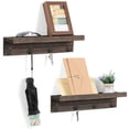 thumbnail image 5 of Modern Set of 2 Wall Mounted Coat Hook with 4 Hooks Espresso Brown, 5 of 8