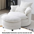 thumbnail image 6 of BUIORD 36"W Swivel Barrel Chair Set, Upholstered Accent Chair with Storage Ottoman, 360° Swivel Chair for Living Room Bedroom, Beige, 6 of 8