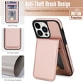thumbnail image 5 of Allytechgroup 2 in 1 Wallet Case for Apple iPhone 12 Pro Max, Magnetic Cards Holder Detachable Cover Compatible with Magsafe Protective for Women Men, Rosegold, 5 of 7