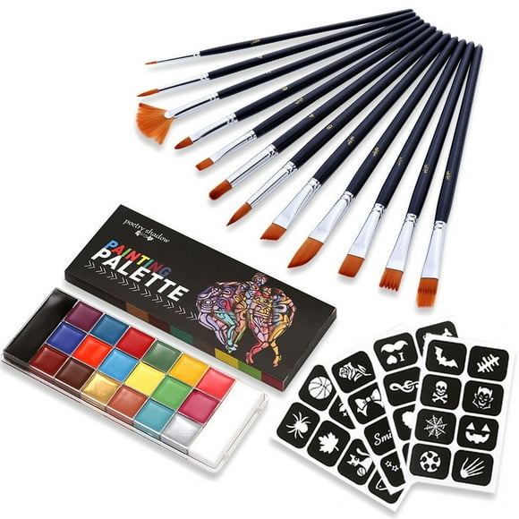 Pintura corporal con aceite para rostro de 20 colores, maquillaje de escenario, pintura facial, placa de maquillaje de Halloween